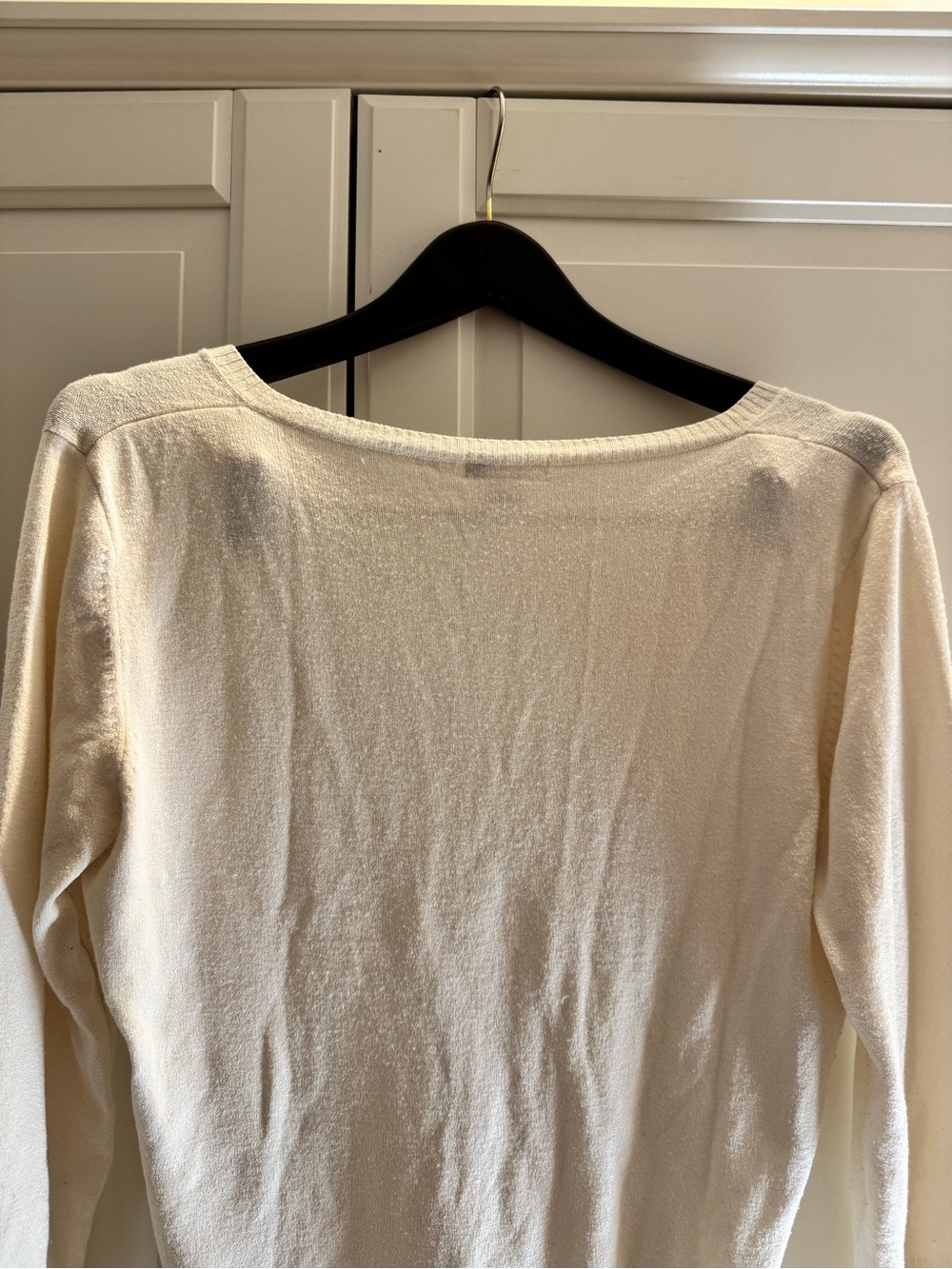 H&M Women's V-Neck Y2K Sweater - Off-White - Picture 10 of 11